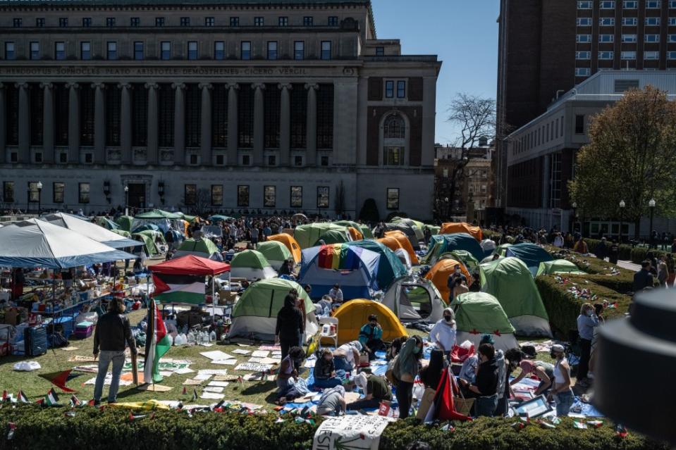 School officials finally called in police to clear the encampment Tuesday. Getty Images