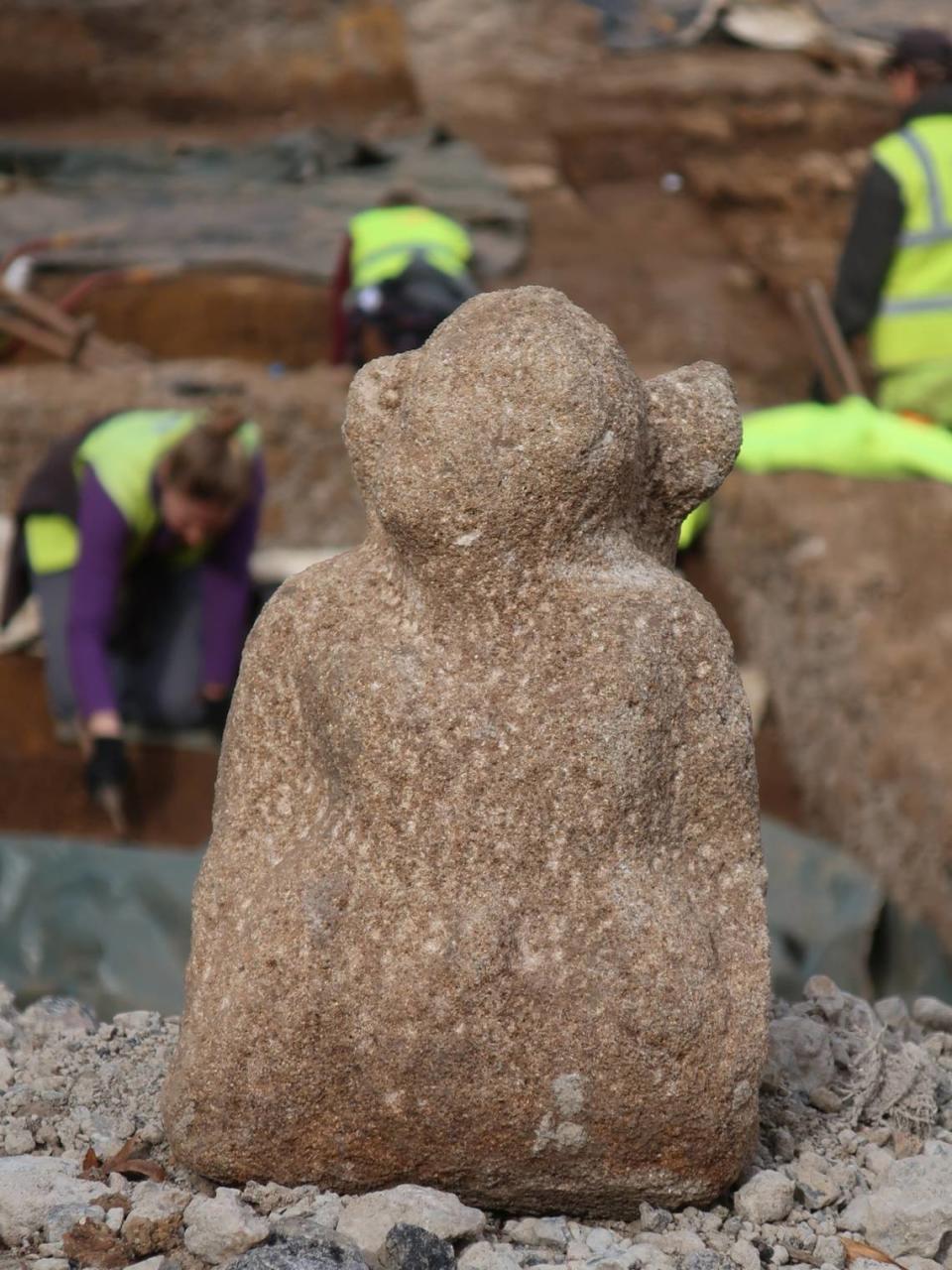 The ancient Roman carving of a “giant” recently found in Stuttgart.