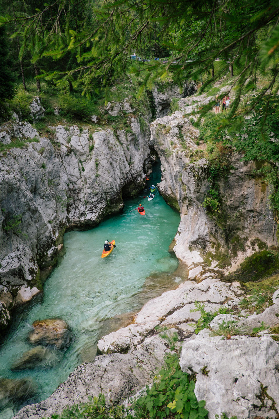 Kayakers in Soca, Slovenia