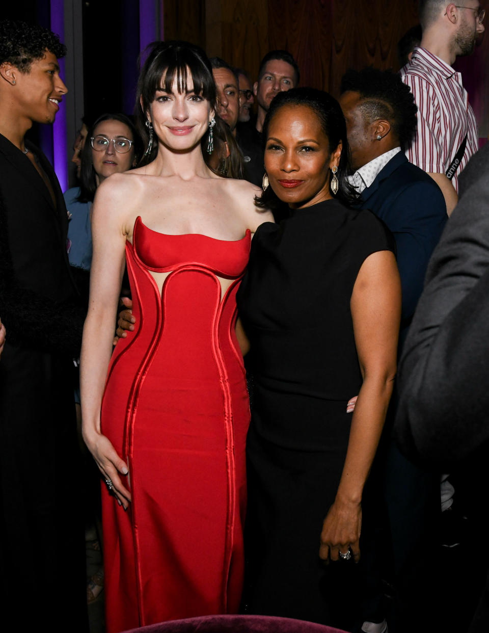 Anne Hathaway and Robinne Lee at the premiere of "The Idea of You" held at Jazz at Lincoln Center on April 29, 2024 in New York City.