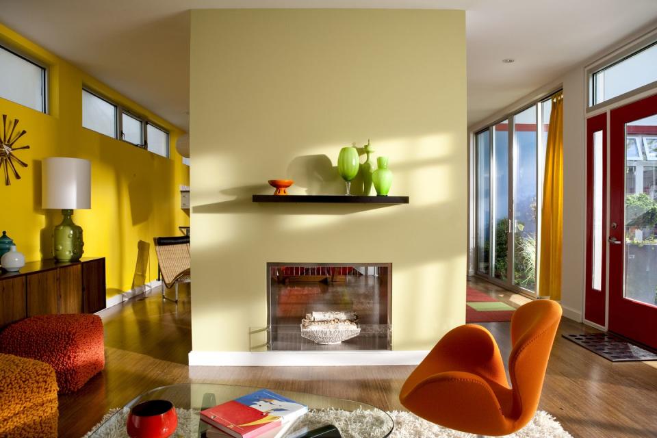 brightly colorful modern interior