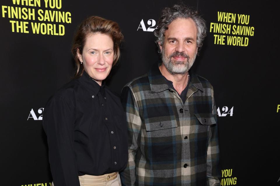 NEW YORK, NEW YORK - JANUARY 12: Sunrise Coigney and Mark Ruffalo attend the screening of "When You Finish Saving The World" at Crosby Street Hotel on January 12, 2023 in New York City. (Photo by Cindy Ord/Getty Images)