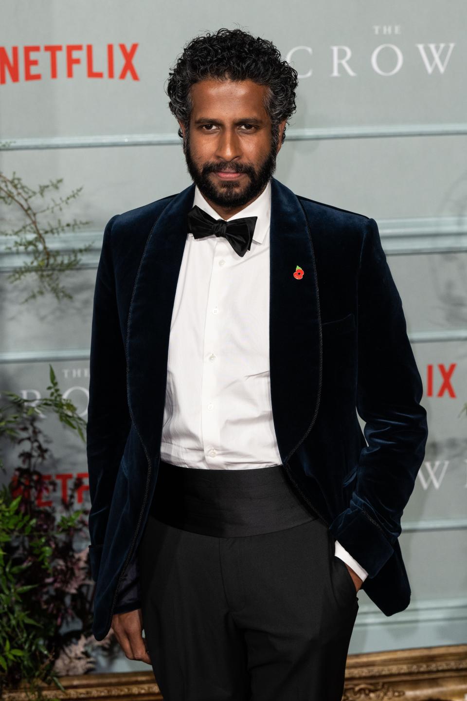 Prasanna Puwanaraj attends "The Crown" Season 5 premiere.