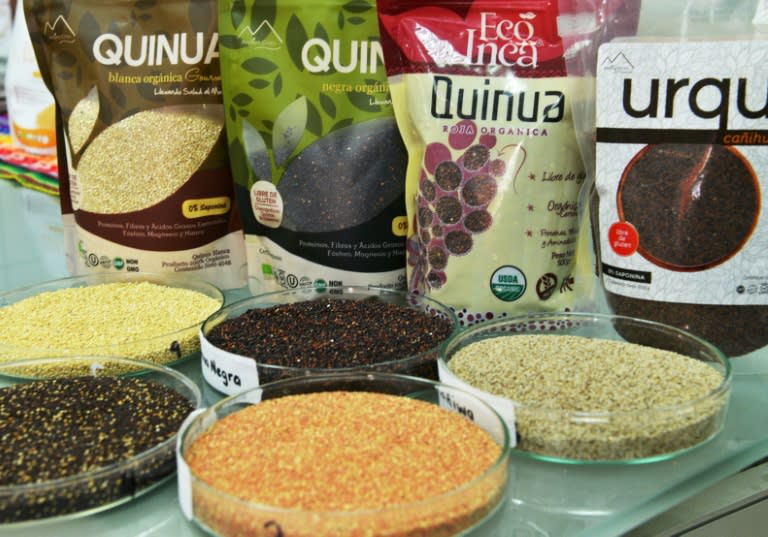 An array of Andean ingredients considered superfoods are shown at the food lab of La Molina agrarian university in Lima