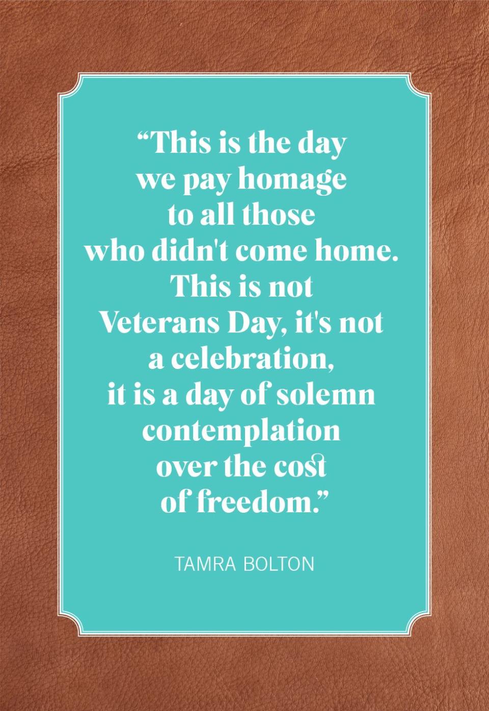 tamra bolton memorial day quotes