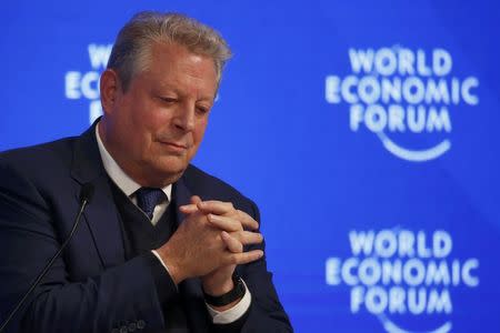 Former U.S. Vice President Al Gore, attends the annual meeting of the World Economic Forum (WEF) in Davos, Switzerland, January 18, 2017. REUTERS/Ruben Sprich