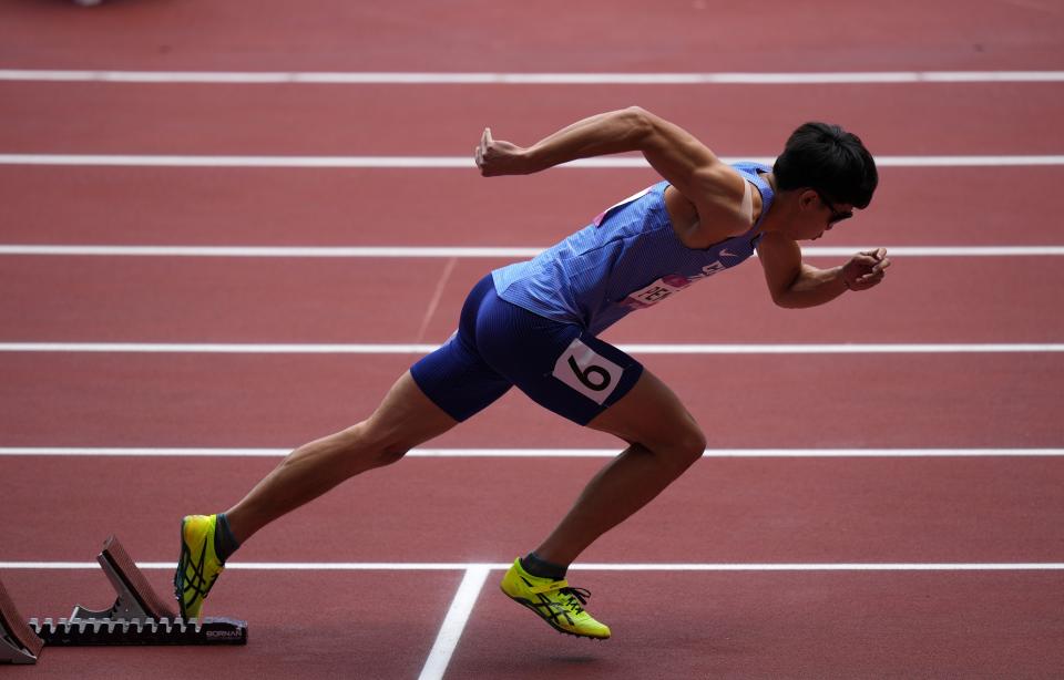 彭名揚出戰杭州亞運。(Photo by Sun Fei/Xinhua via Getty Images)