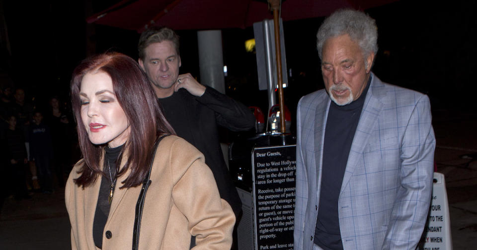 The Voice UK coach and Priscilla Presley were seen arriving to dinner together in West Hollywood, CA (Copyright: SPW / Splash News) 