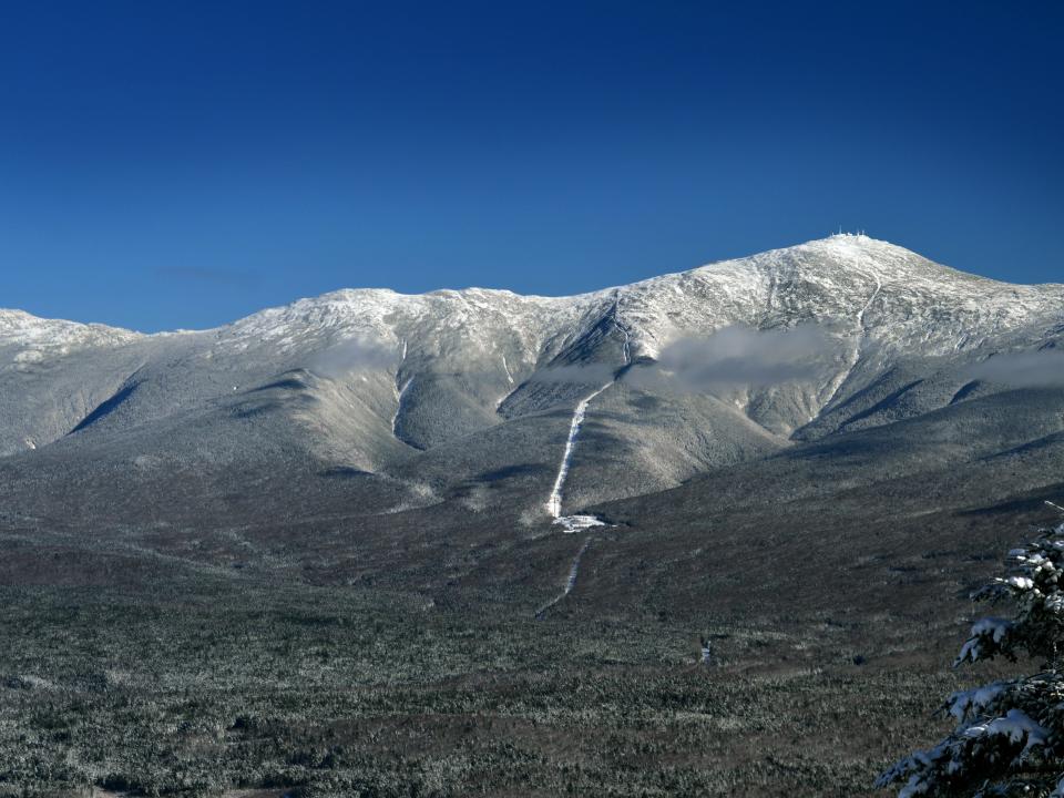 Panoramic view of snowy mountain New Hampshire