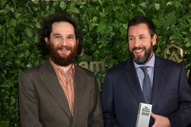 Josh Safdie and Adam Sandler at the 2022 Gotham Awards. - Credit: Dimitrios Kambouris/Getty Images