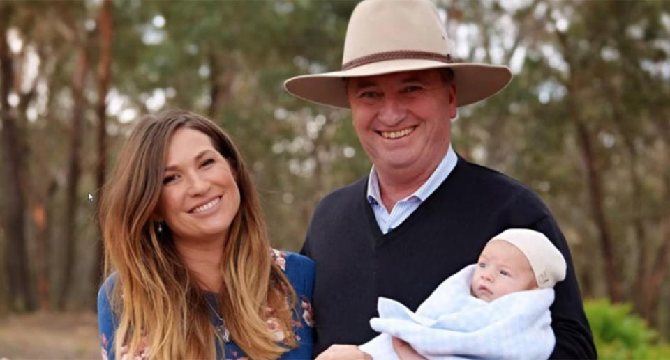  Vikki Campion (left) and Barnaby Joyce (right) with their son, Sebastian.