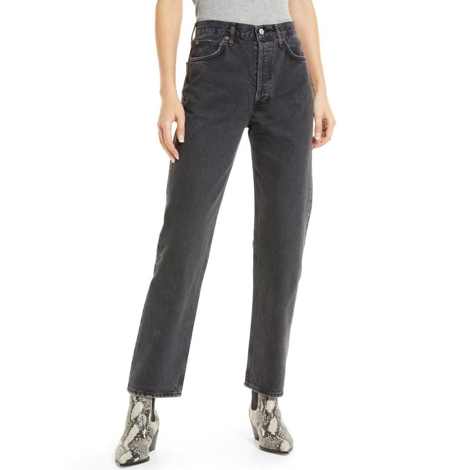 3) '90s Pinch High Waist Straight Leg Organic Cotton Jeans