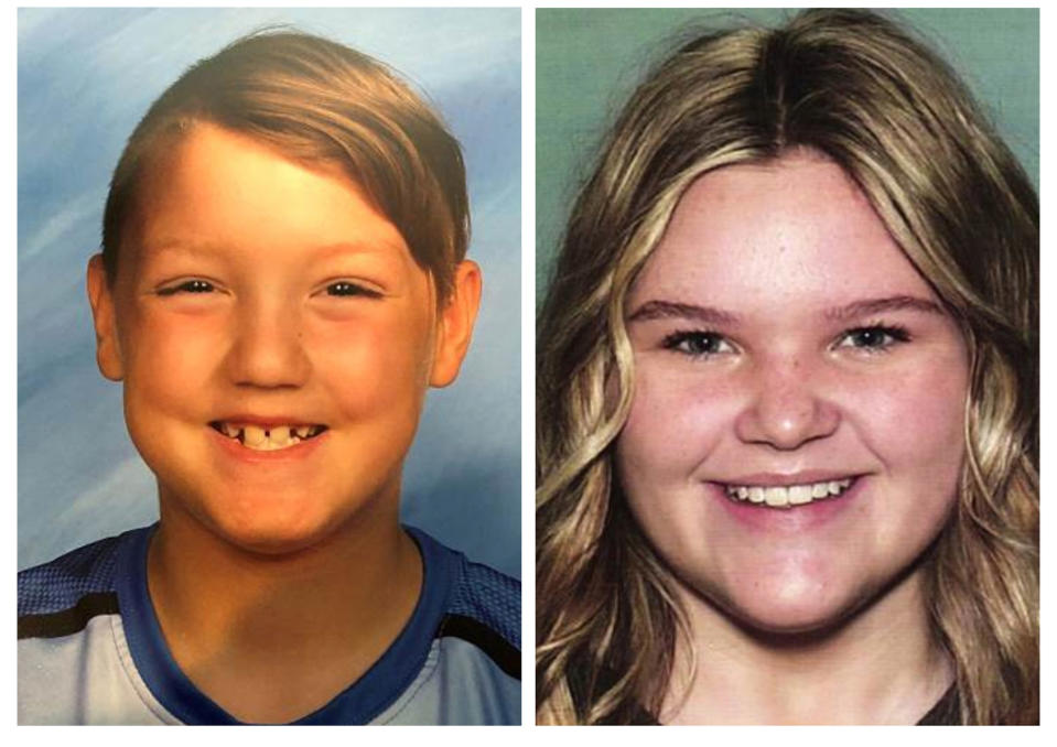 Missing children Joshua "JJ" Vallow, 7, left, and Tylee Ryan, 17. Source: Associated Press 