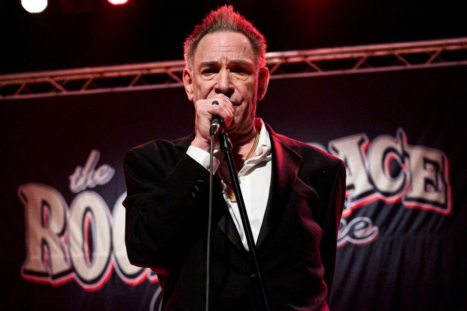 American singer Robert Gordon performs during the 26th Rockin' Race Jamboree International Festival on February 06, 2020 in Torremolinos, Spain.