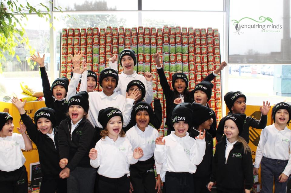 Enquiring Minds Montessori won the 2023 Sounds of the Season School Challenge for the second year in a row. With 100 students in its student body, this small but mighty school collected the most food per student of all participating schools. In total, 18,911 students participated in this challenge across the GTA.