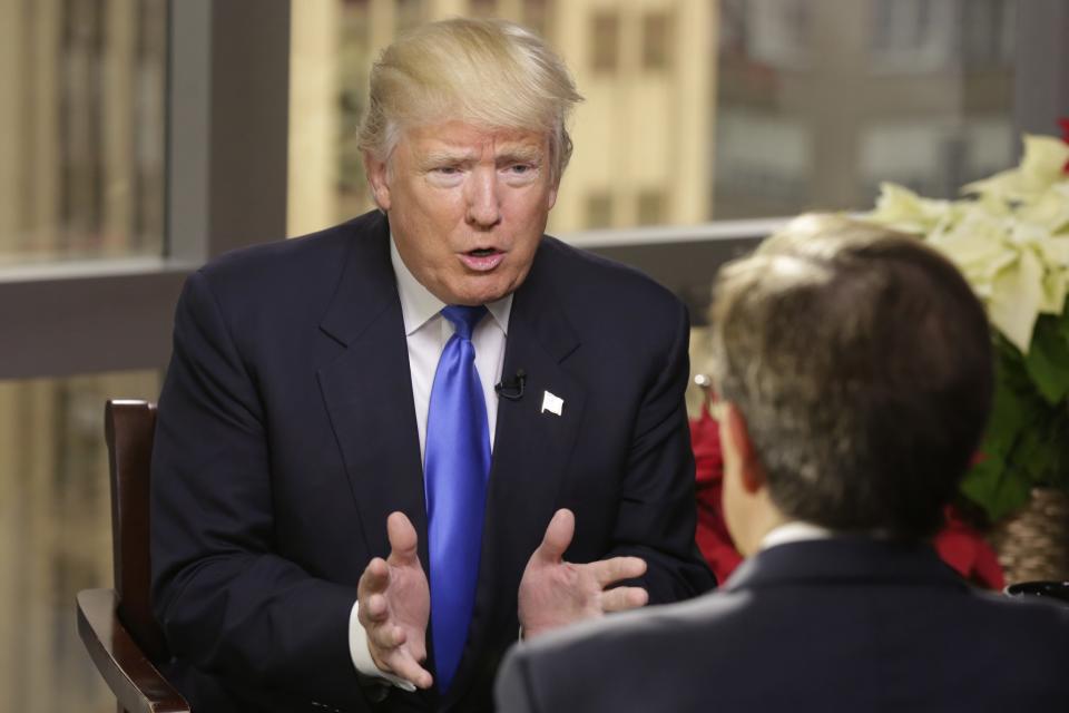 Donald Trump bei einem Interview mit Fox-Moderator Chris Wallace im Dezember 2016. (Bild: AP Images)
