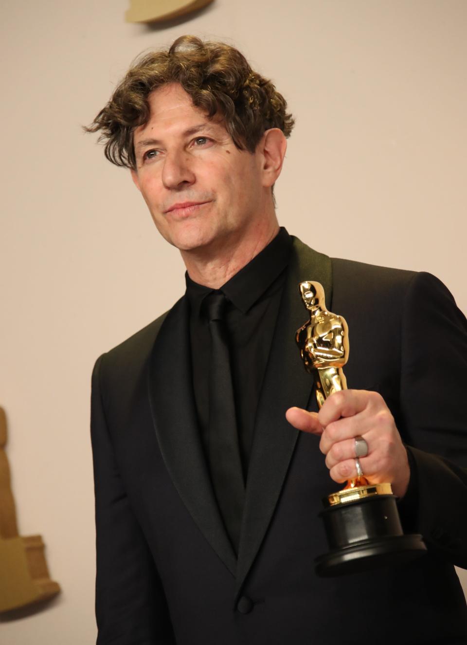 Jonathan Glazer, winner of the best international feature for "The Zone of Interest," at the 96th Oscars.