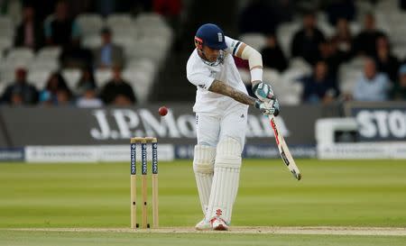 Britain Cricket - England v Sri Lanka - Third Test - Lord’s - 12/6/16 England’s Alex Hales is out for LBW to Sri Lanka’s Angelo Mathews (not pictured) Action Images via Reuters / Andrew Boyers