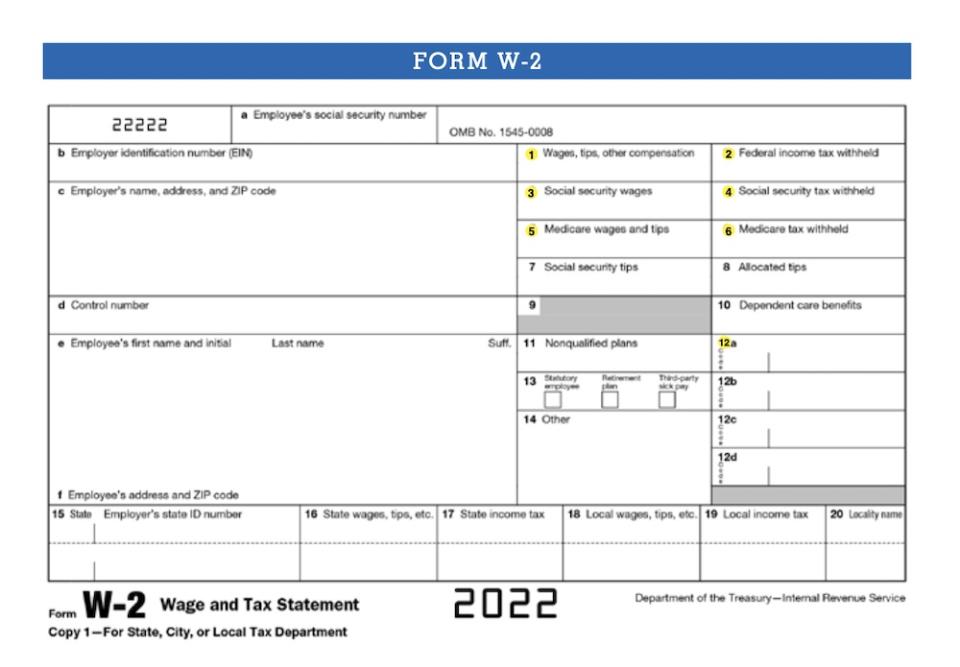 W-2 tax form