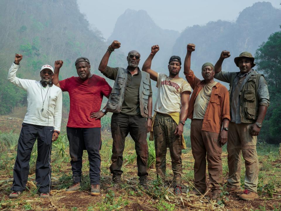 Band of brothers: on the set of Da 5 Bloods are (from left) Spike Lee, Isiah Whitlock Jr, Delroy Lindo, Jonathan Majors, Clarke Peters and Norm LewisDavid Lee/Netflix