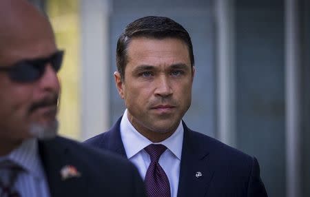 U.S. Representative Michael Grimm (R-NY) arrives at the Brooklyn Federal Courthouse in the Brooklyn Borough of New York September 2, 2014. REUTERS/Brendan McDermid