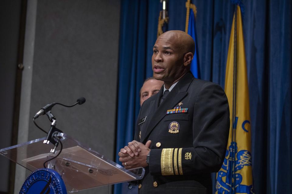 Surgeon General Jerome Adams speaks at press conference on August 29, 2019 in Washington, DC.