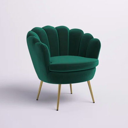 Emerald Green Velvet Barrel Chair