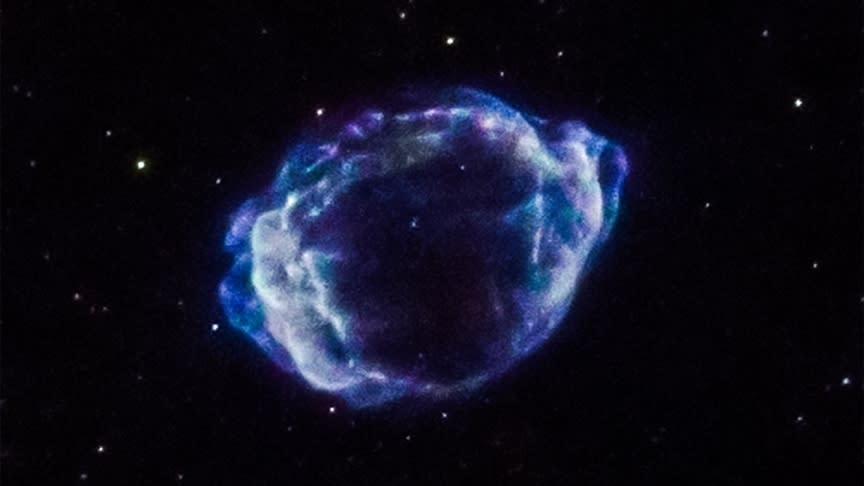  A beautiful, textured and blue supernova remnant image.  