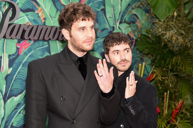 <p>Steve Eichner/WWD via Getty Images</p> Ben Platt and Noah Galvin