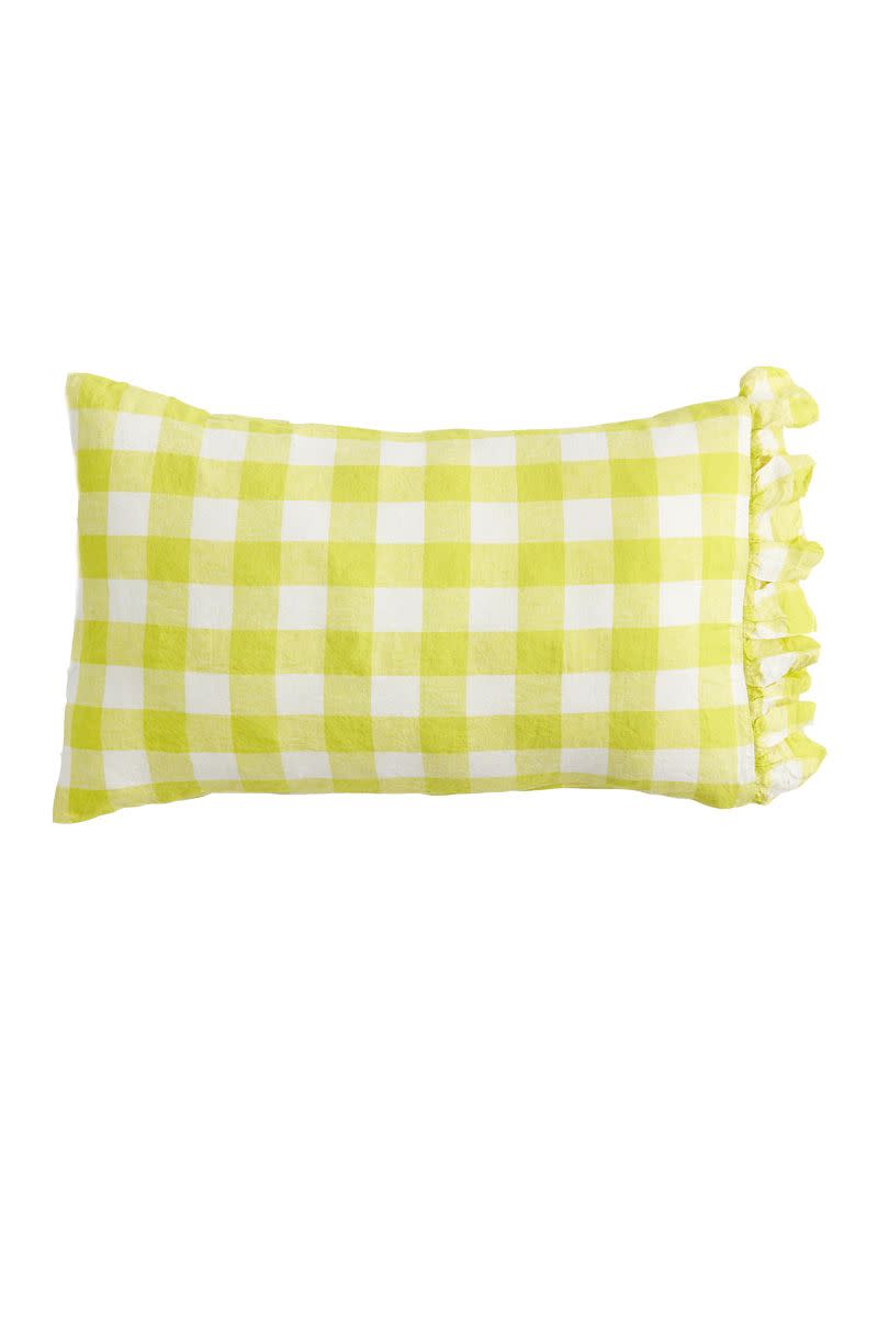 Limoncello Gingham Ruffle Pillowcase Set