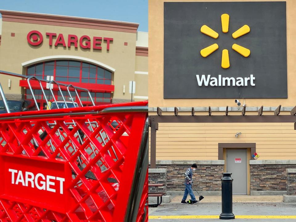 Target (left) and Walmart (right).