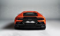 <p>Lamborghini also moved the exhaust outlets higher on the car's tail, so that exhaust gases now exit from either side of the license plate holder. </p>
