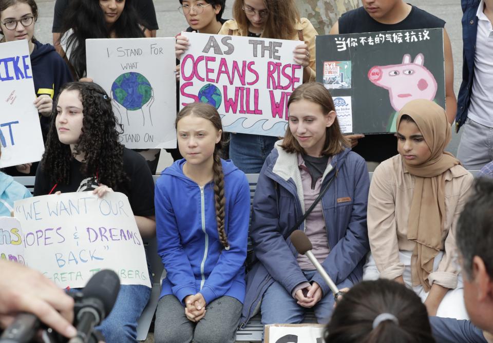 Greta Thunberg and Alexandria Villasenor