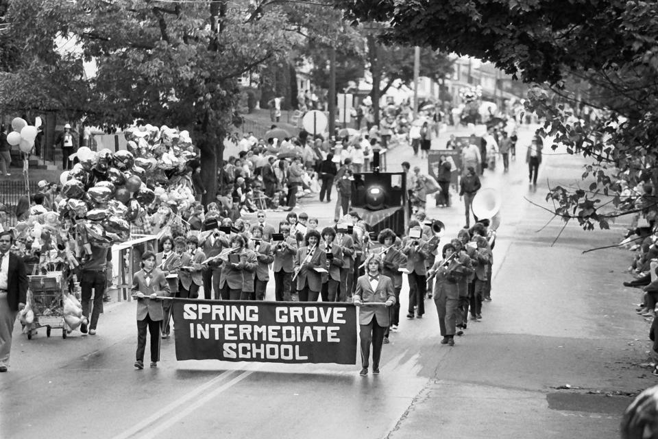 In 1985, Spring Grove Intermediate School marched in the Spring Grove Halloween Parade.