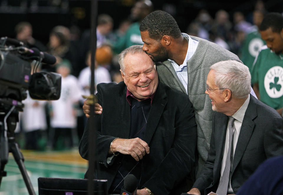 Tommy Heinsohn should join broadcast partner Mike Gorman as a Curt Gowdy Media Award recipient. (Jim Davis/The Boston Globe via Getty Images)