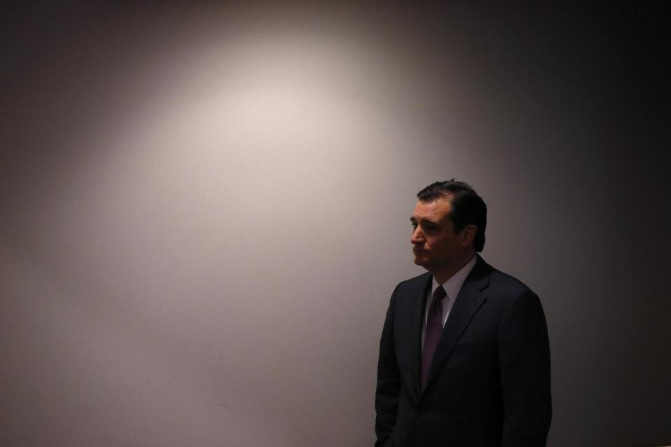 Sen. Ted Cruz, R-Texas waits off stage as he is introduced before speaking about energy at the Heritage Action for America 2014 Conservative Policy Summit at the Heritage Foundation in Washington, Monday, Feb. 10, 2014. (AP Photo/Charles Dharapak)