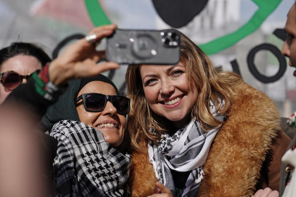 Charlotte Church was among thousands of protesters in central London today (Jordan Pettitt/PA Wire)