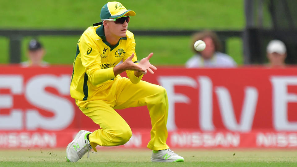 Austin Waugh, the son of former Australian Test captain Steve, has decided to take a break from cricket this summer. (Photo credit should read MARTY MELVILLE/AFP via Getty Images)