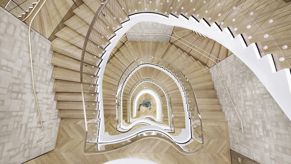 The mesmerizing structural staircase at Tiffany's renovated NYC flagship