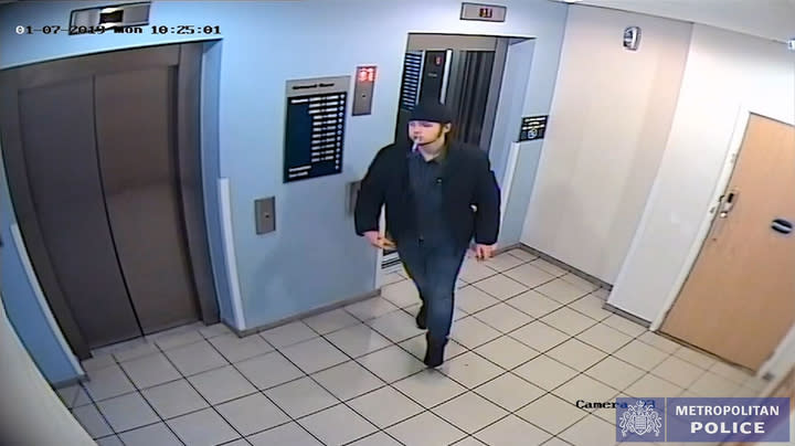 CCTV of murderer Ayoub Majdouline, 19, at a Travelodge in Walthamstow, a day before the attack (Picture: PA)