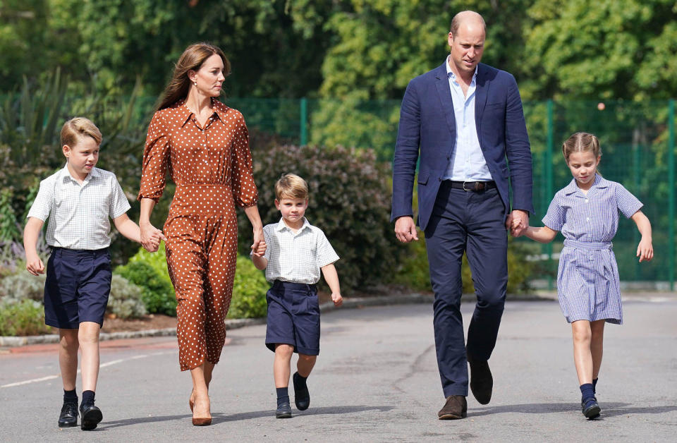 Prince George, Princess Charlotte and Prince Louis, accompanied by their parents the Duke and Duchess of Cambridge. (PA Images / Alamy Stock Photo / Alamy Live News.)