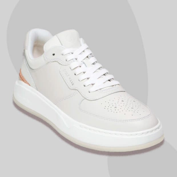 <p>Courtesy of Nordstrom</p><p>Finally, a pair of grown-up looking Air Force 1s. Not to knock the legend, but it’s kind of nice not seeing the Cole Haan GrandPro all over the feet of middle-school children. Instead, Cole Haan’s basketball-inspired sneaker posts up in the world of business casualwear with smoother lines and subtle details.</p><p>The GrandPro Crossover features plenty of cushion and shock absorbency thanks to a proprietary insole material and an athletic EVA outsole. That makes them dependable <a href="https://www.mensjournal.com/style/11-sneakers-that-are-totally-office-appropriate-w484050" rel="nofollow noopener" target="_blank" data-ylk="slk:office sneakers;elm:context_link;itc:0" class="link ">office sneakers</a> for long days walking around for work.</p><p>[$170; <a href="https://click.linksynergy.com/deeplink?id=b8woVWHCa*0&mid=1237&u1=mj-bestwhitesneakers-amastracci-080723-update&murl=https%3A%2F%2Fwww.nordstrom.com%2Fs%2Fcole-haan-grandpro-crossover-sneaker-men%2F6901224%3F" rel="nofollow noopener" target="_blank" data-ylk="slk:nordstrom.com;elm:context_link;itc:0" class="link ">nordstrom.com</a>]</p>