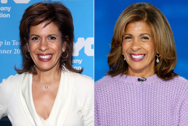 <p>Bennett Raglin/WireImage; Nathan Congleton/NBC via Getty</p> Hoda Kotb in 2008 and 2023