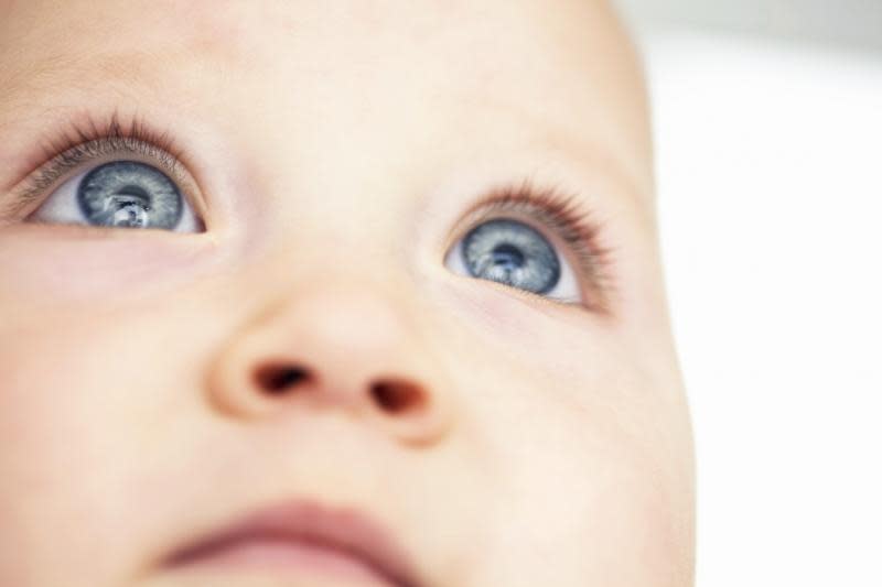 Close up of baby's blue eyes
