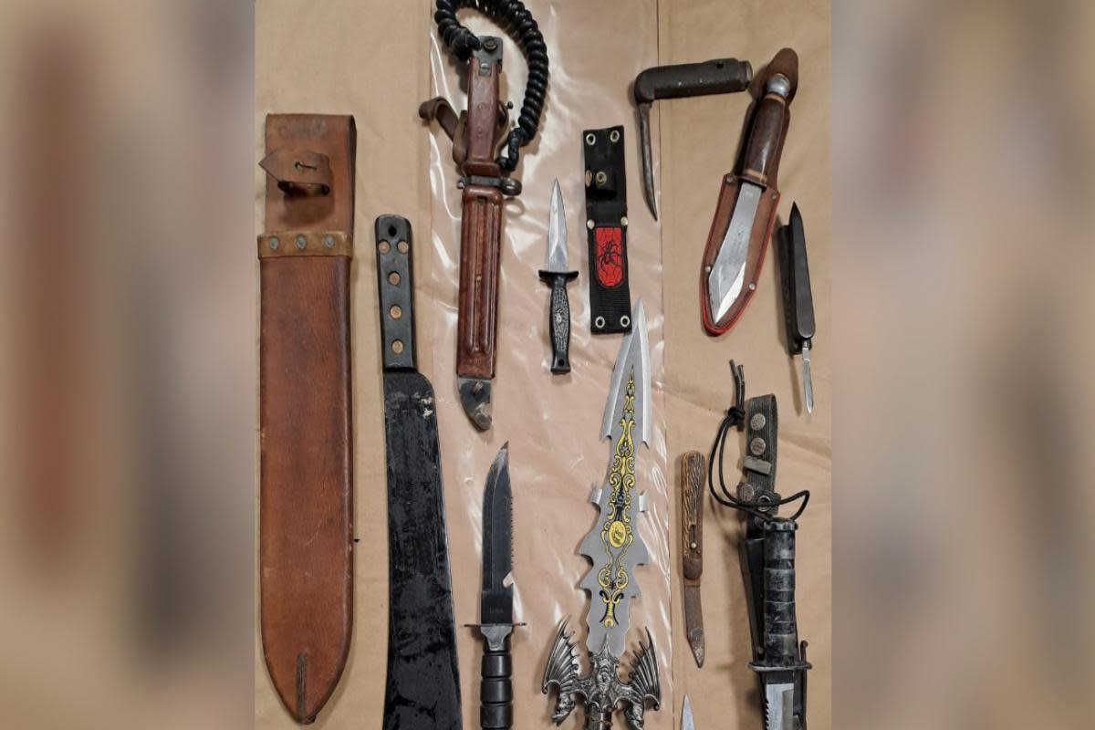 SHOCKING- These are some of the knives handed into police. <i>(Image: West Mercia Police)</i>