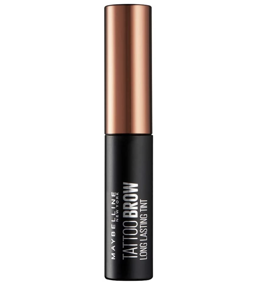 black and brown tube of Maybelline New York Tattoo Brow Peel Off Tint (Photo via Amazon)