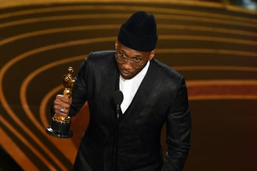 Mahershala Ali accepts the Oscar for Best Supporting Actor for his work in "Green Book"