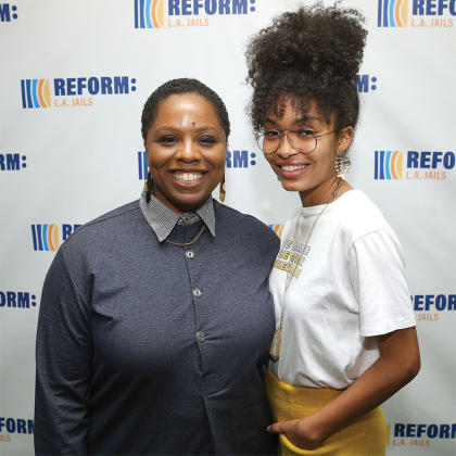 Cullors and Grown-ish’s Yara Shahidi at a 2019 event calling for jail reform.  - Credit: Jesse Grant/Getty Images
