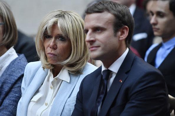 Don't call me Lady: Brigitte Macron with her husband Emmanuel (AFP/Getty Images)