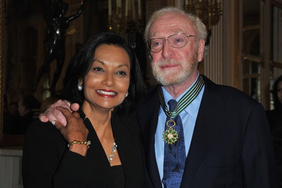 Michael Caine with his wife, Shakira, after being awarded ‘Commandeur des arts et des lettres’ by French culture minister Frederic Mitterrand, January 2011 (Getty Images)